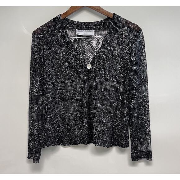 VTG 90s Y2K Black Crochet Dress Sz 6 Open Knit Vamp Whimsigoth Witchy Fairy Lace - Picture 12 of 16